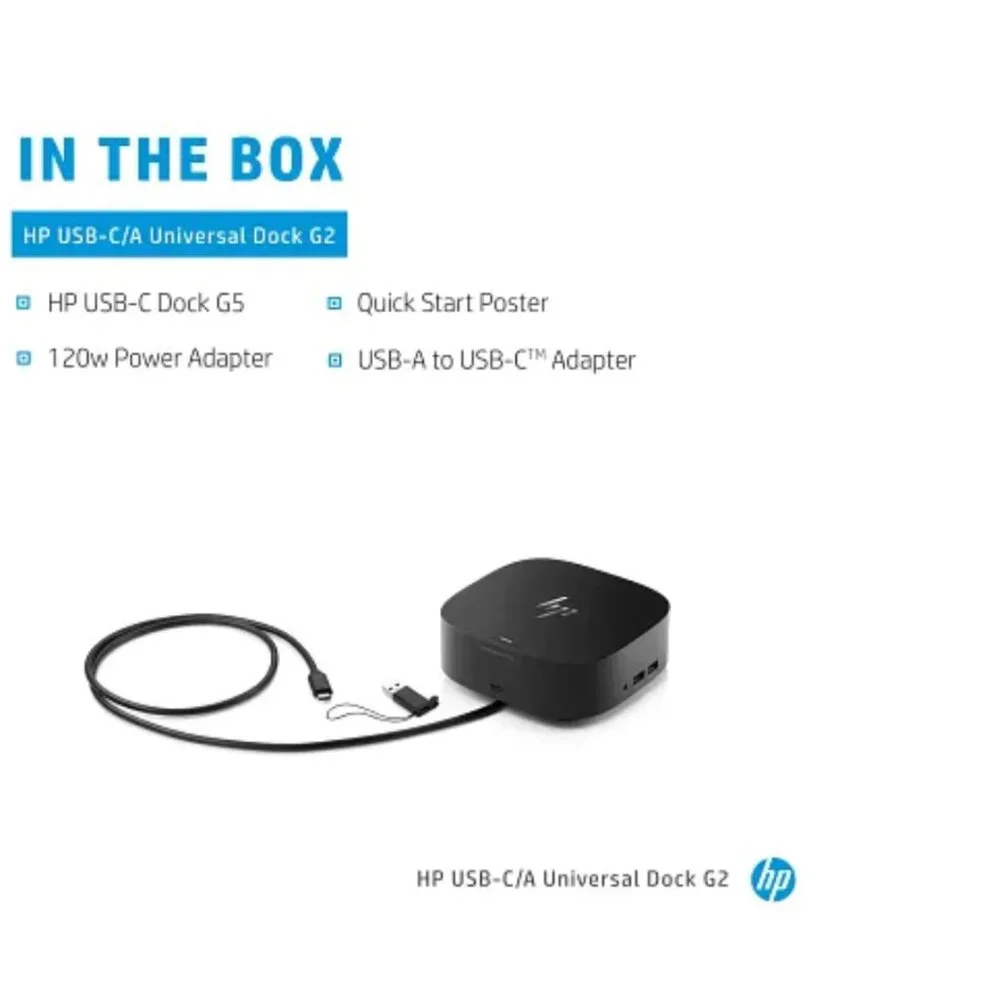 HP USB-C G5 Dock Docking Station Kit‎ with power cord New Tested